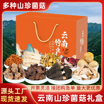 菌菇干货礼盒羊肚菌汤包年货礼盒组合批发云南特产大礼包节日