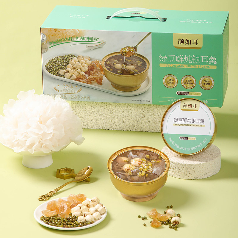 颜如耳燕麦藜麦绿豆红豆本草银耳羹260克*6碗/箱0