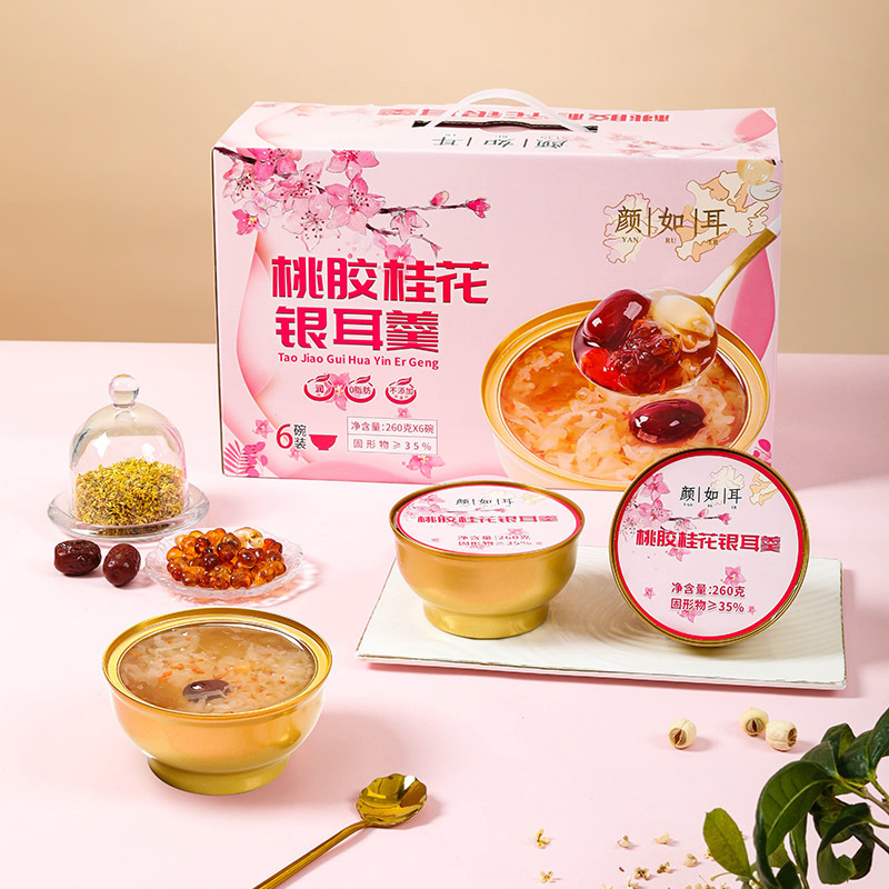 颜如耳燕麦藜麦绿豆红豆本草银耳羹260克*6碗/箱0