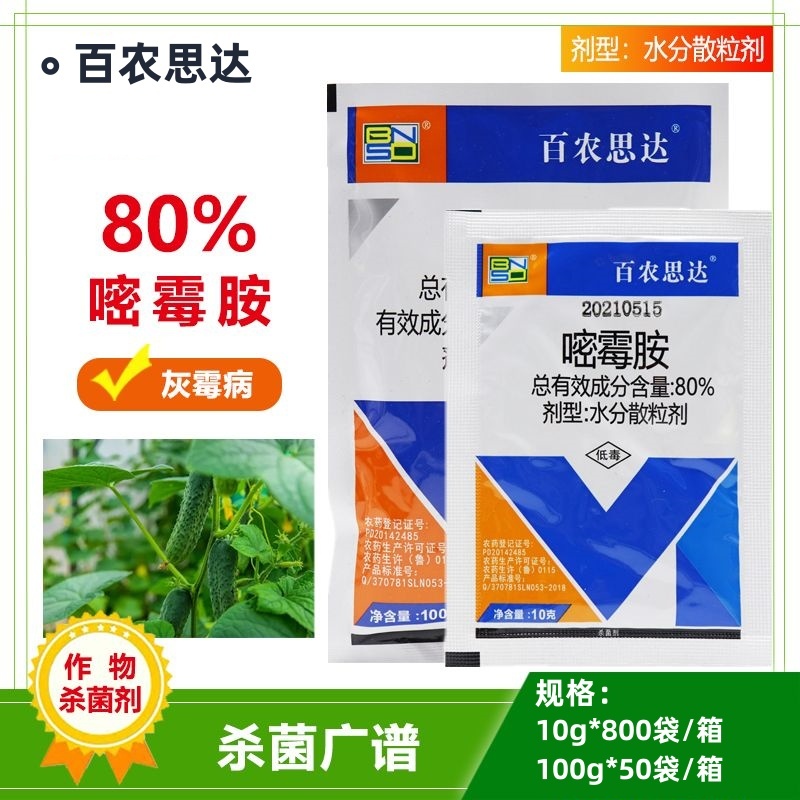 80%高含量嘧霉胺黄瓜灰霉病白粉病快速除菌正品百农思达
