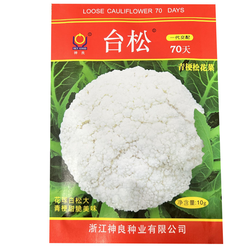 台松70天松花菜种子青梗白花10克早熟耐热抗病
