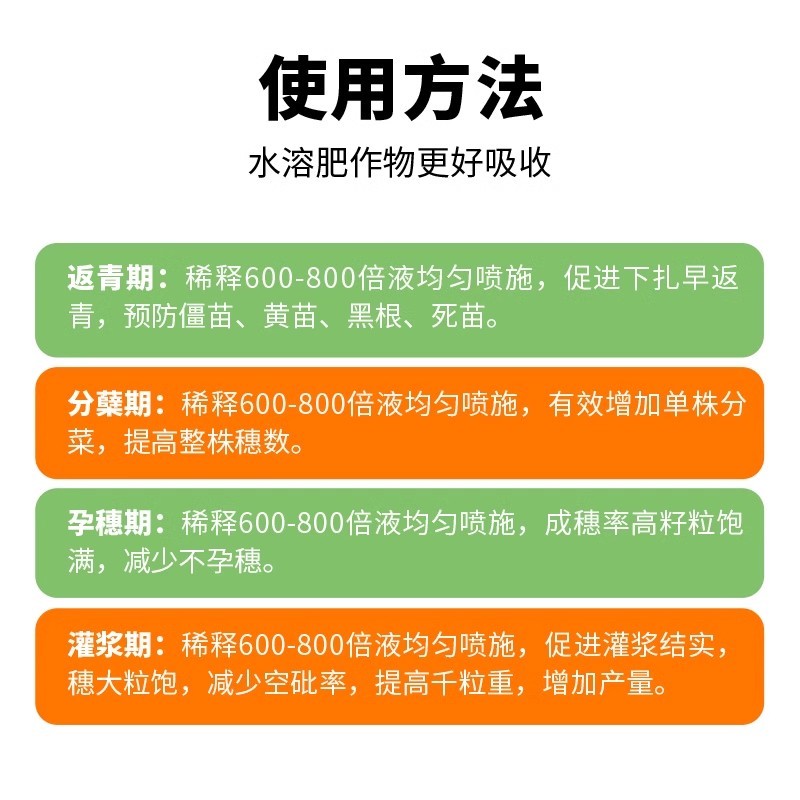 亿禾康麦黄金小麦高产微量元素水溶肥促生根壮减少秕子正品