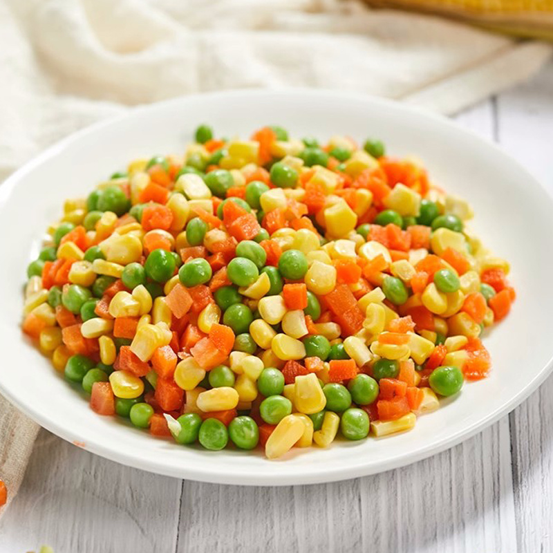 美式三色菜速冻什锦菜1kg玉米粒青豆胡萝卜混合蔬菜商用炒