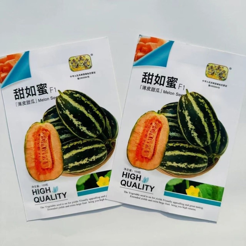 甜如蜜冰糖子甜瓜种子果肉橙红或橙绿相间薄皮甜瓜种子