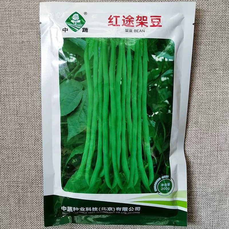 中蔬红途架豆种子豆角无筋豆四季豆种籽嫩荚翠绿口感脆嫩耐热