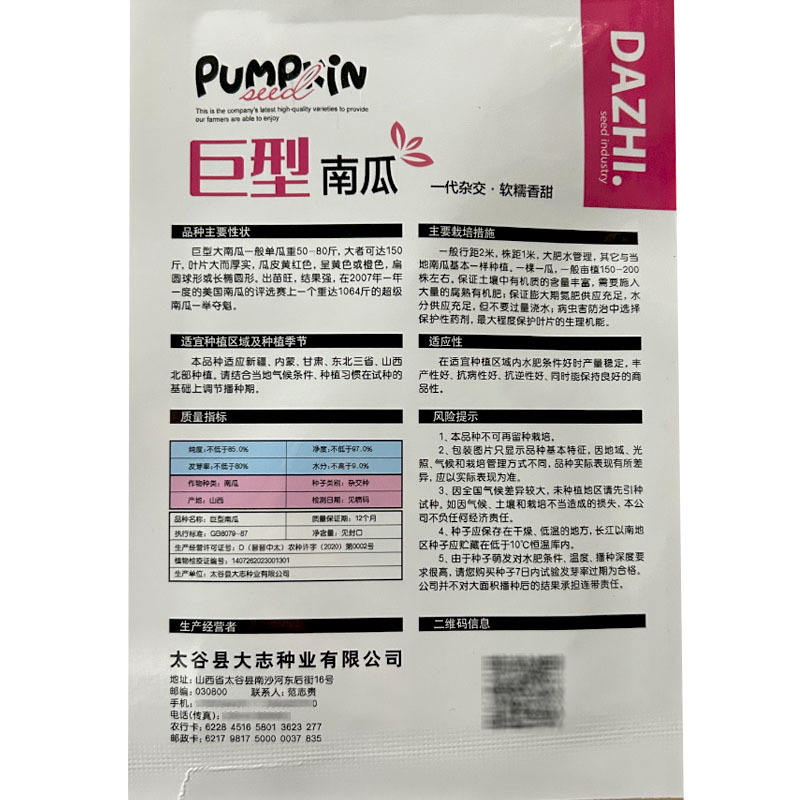 巨型南瓜种子特大南瓜子南瓜种子高产易种植