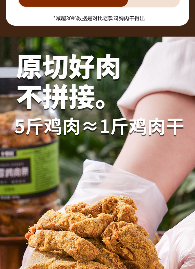 【鸡肉干】麻辣味五香味沙嗲味鸡肉条三种口味可选