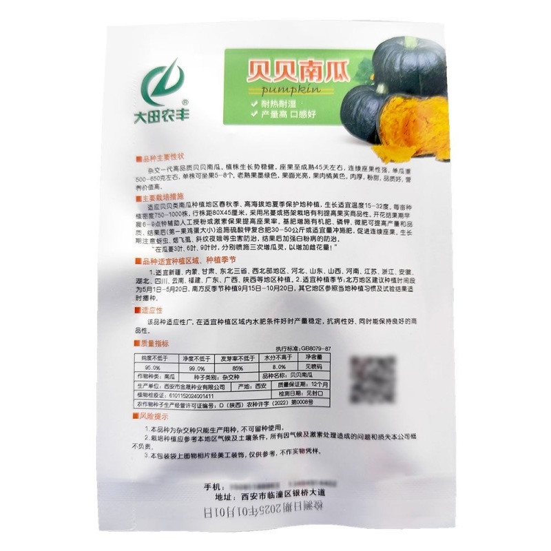 贝贝南瓜种子果面光亮果肉橘黄色肉厚粉甜