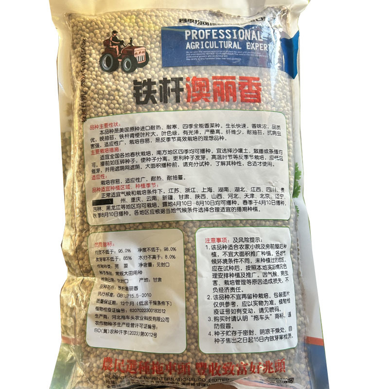 拖车头铁杆澳丽香香菜种子芫荽籽耐热生长快青梗四季种植