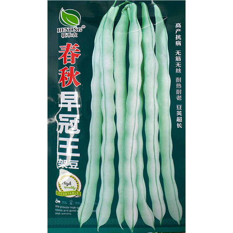 春秋早冠王架豆种子无筋无丝耐热耐老嫩荚白绿荚肉厚