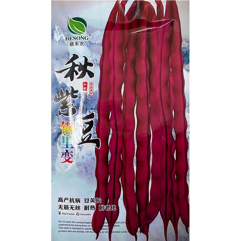 秋紫豆紫豆角种子紫红架豆种子无筋无丝耐热耐老