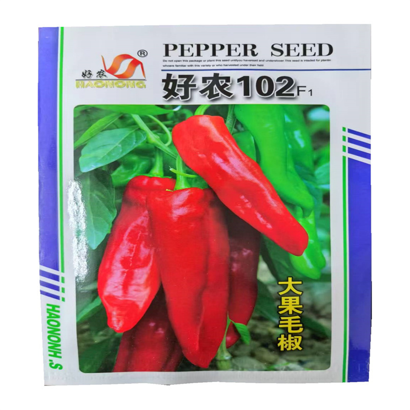 好农102辣椒种子高产大果毛椒种子味微辣牛角椒种子