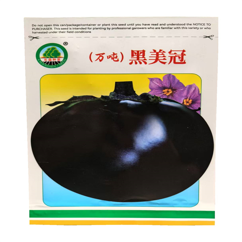黑美冠种子黑圆茄种子皮黑紫色高产大果