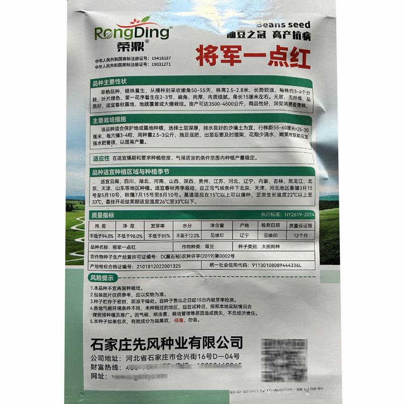 油豆种子将军一点红豆角种子