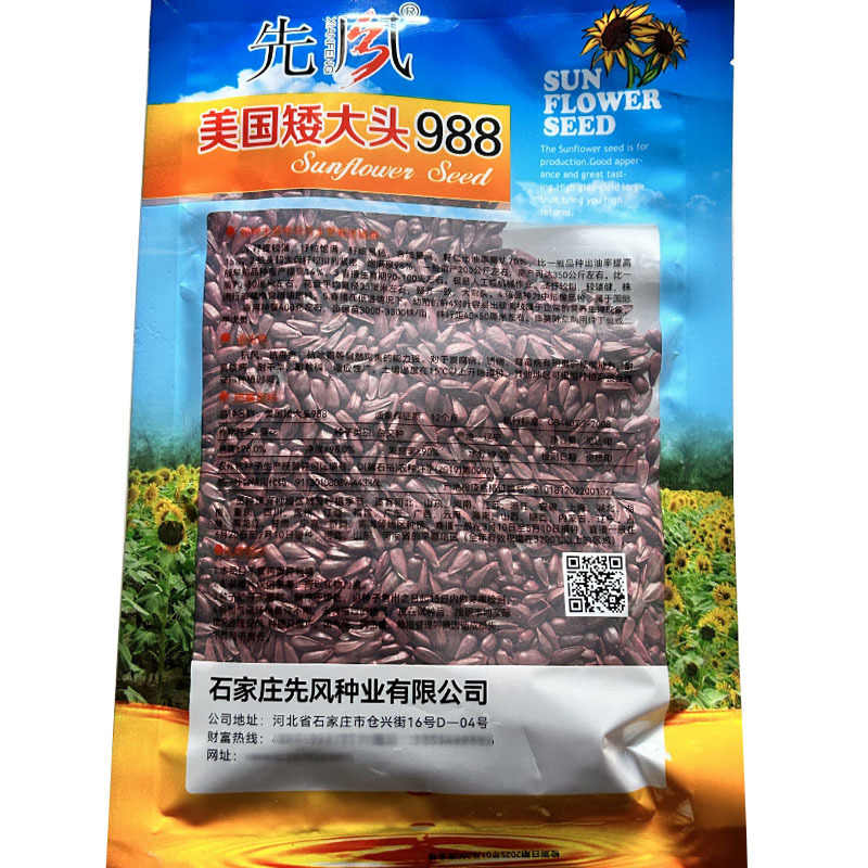 美国矮大头988食用向日葵种子特大高产瓜子饱满油葵种子大