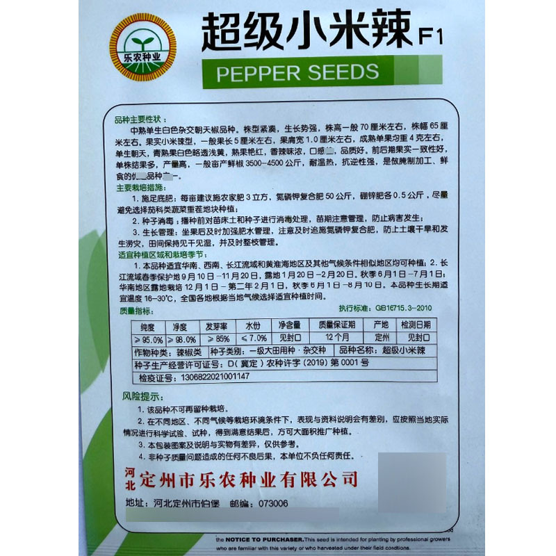 小米辣椒种子单生白色杂交朝天椒种子香辣味浓结果多