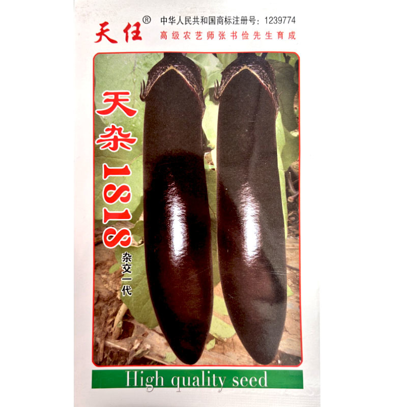 天杂1818长茄子种子5g中早熟不易弯曲采收期长菜农基地