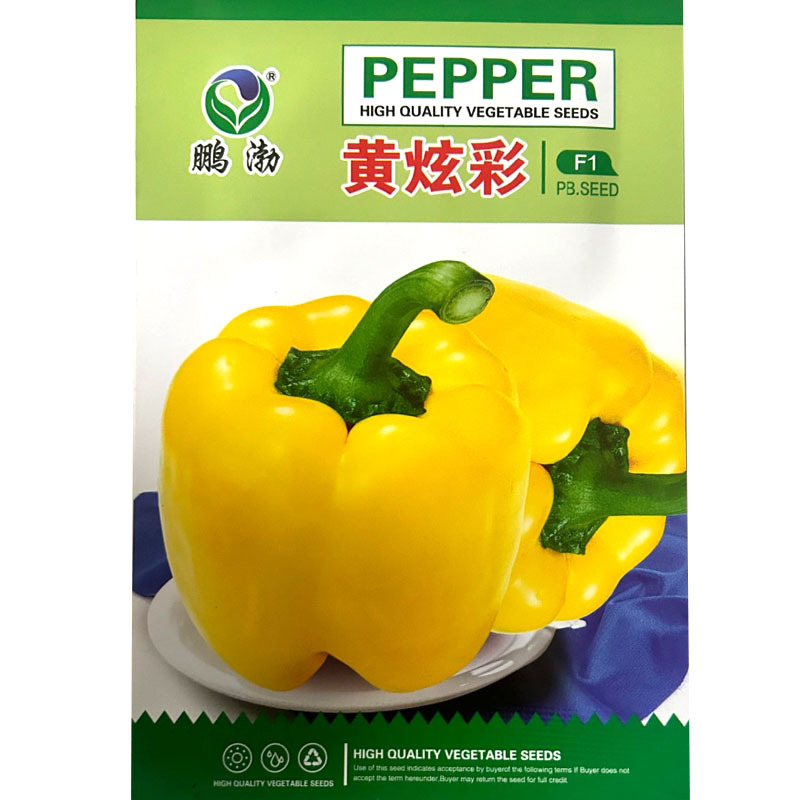 黄炫彩黄甜椒种子果肉厚果色黄味甜耐贮运