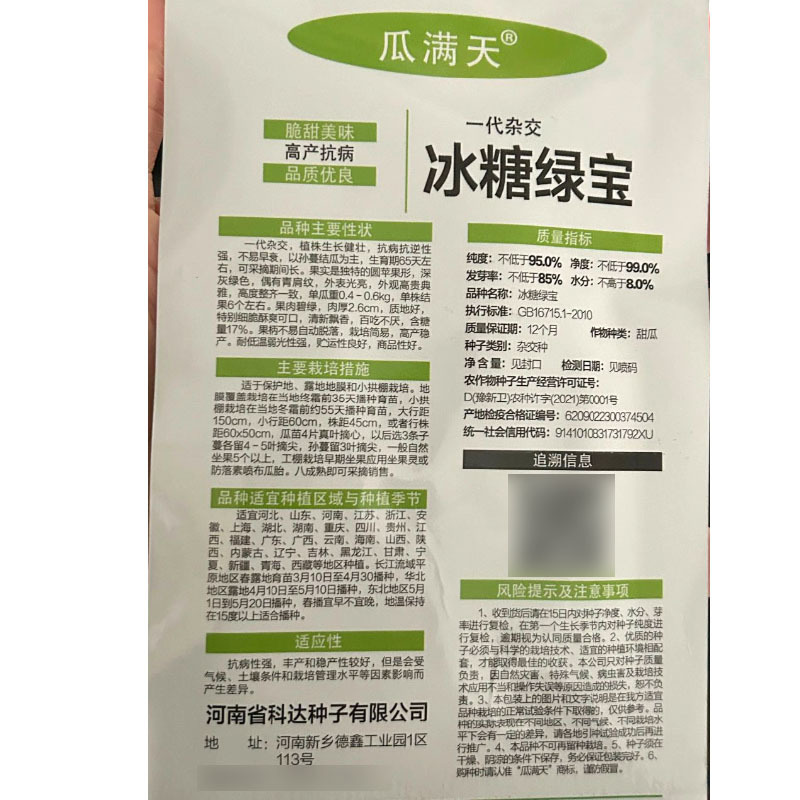 冰糖绿宝甜瓜种子果肉碧绿细脆酥爽可口清新飘香