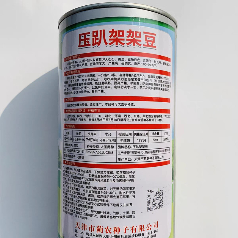 压趴架架豆种子早熟豆角白色近圆形豆角密度大