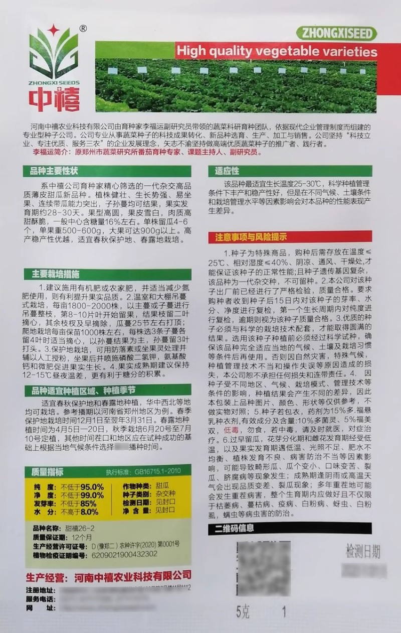 甜禧26-2甜瓜种子皮色雪白大果型高甜酥脆糖度高