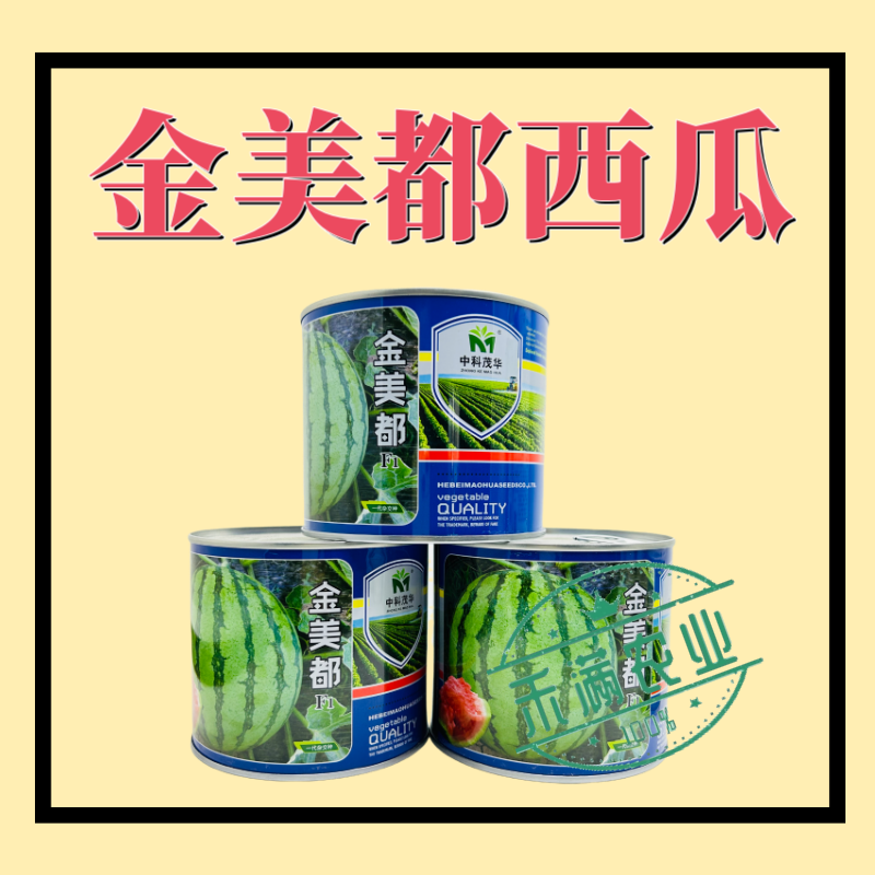 高纯新品金美都西瓜麒麟8424少籽大果种籽南方高产西瓜种