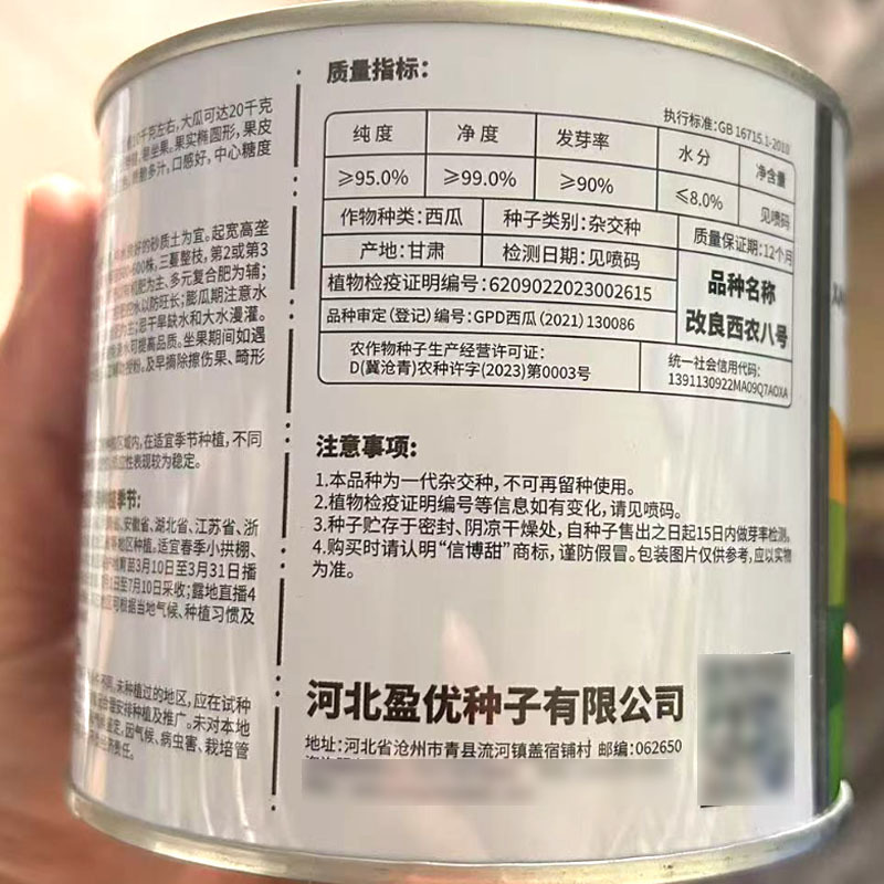 改良西农八号西瓜种子抗病中熟大果型红瓤脆甜多汁