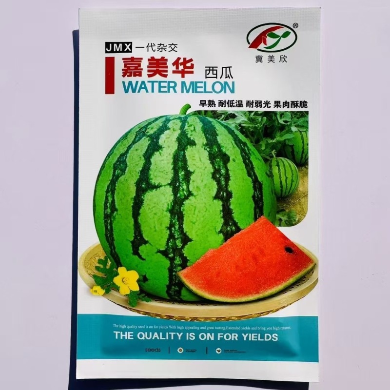 嘉美华西瓜种子早熟耐低温果肉酥脆单瓜4.5公斤左右