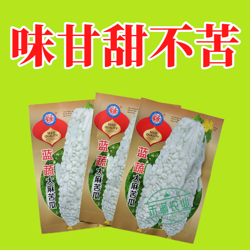 蓝蔬大麻苦瓜种子甘甜不苦基地优选春播抗病耐热蓝山大白苦瓜