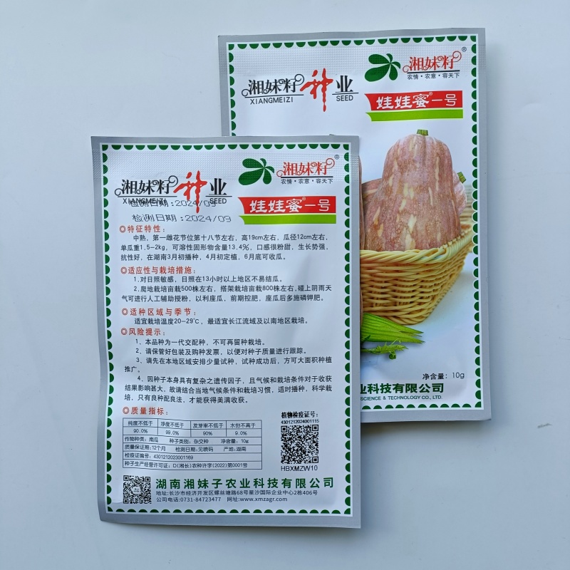 湘妹籽娃娃蜜一号南瓜种子口感粉甜小型南瓜种子新品花生