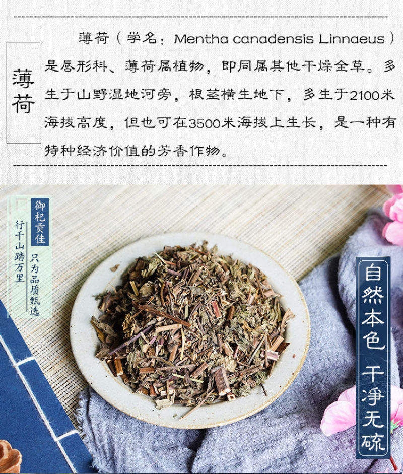 正品农家薄荷中草药中药材药用薄荷泡水薄荷梗无硫干薄荷叶批