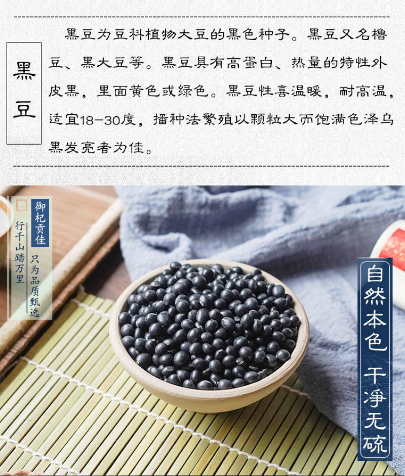 中药材特级野生药用黑豆黑芸豆乌豆大黑豆正品新货新