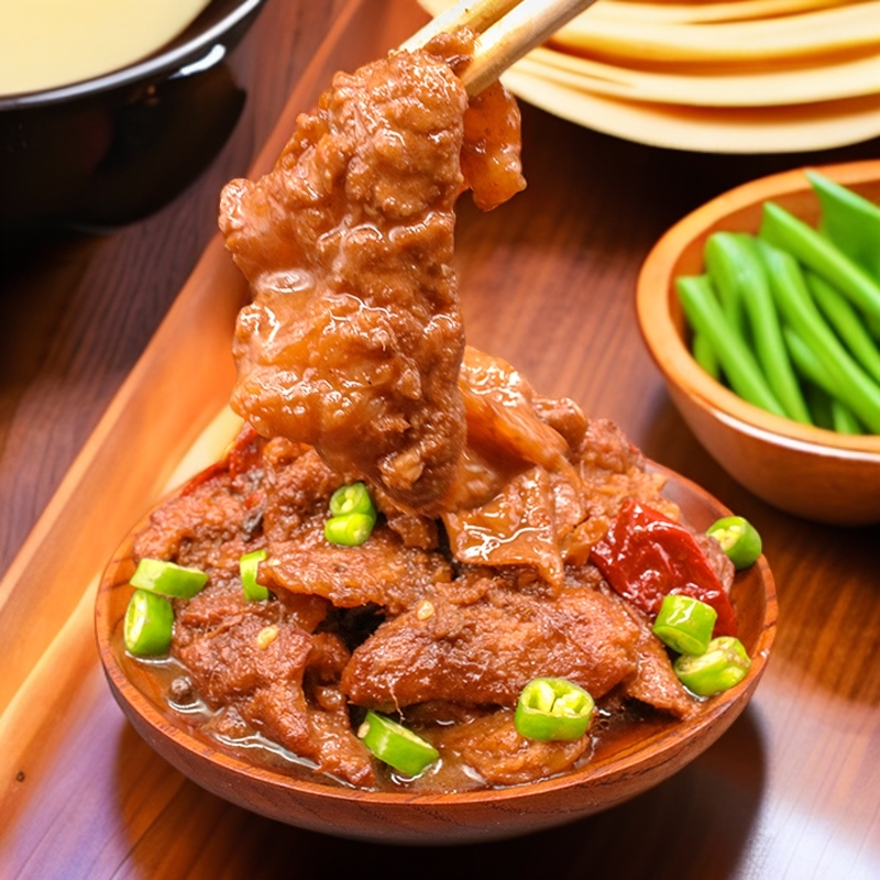 内蒙古呼伦贝尔红烧牛筋肉500g/袋*2加热即食