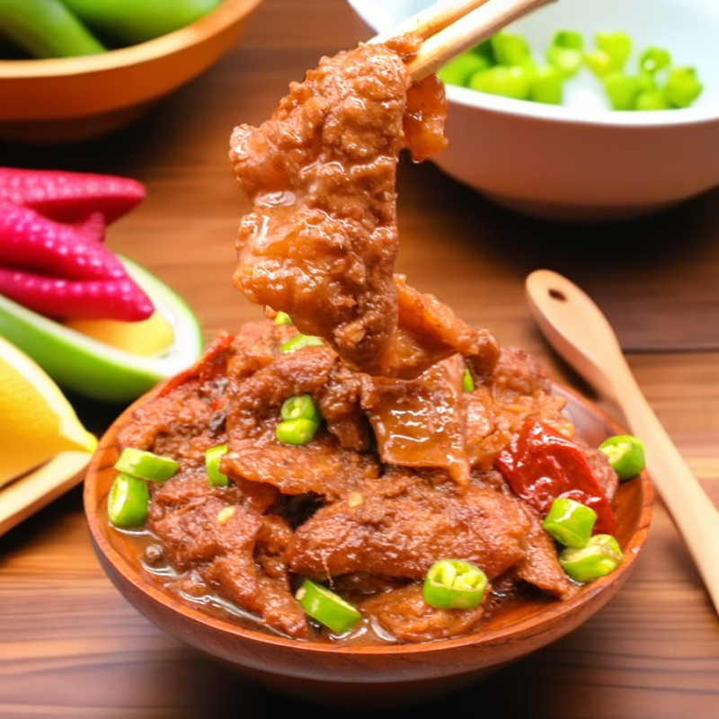 内蒙古呼伦贝尔红烧牛筋肉500g/袋*2加热即食
