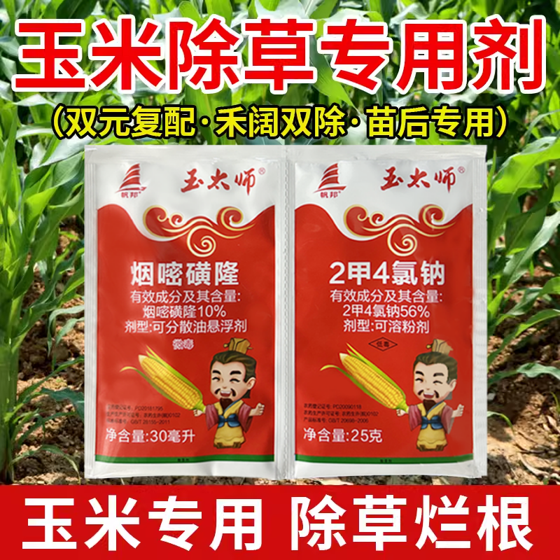 帆邦玉太师烟嘧磺隆2甲4氯钠苞谷包米田玉米地苗后除草剂