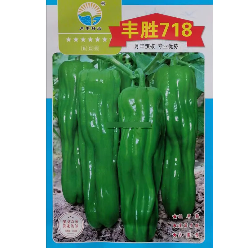 丰胜718薄皮辣椒种子早熟皮薄质嫩味辣皱皮泡椒种子