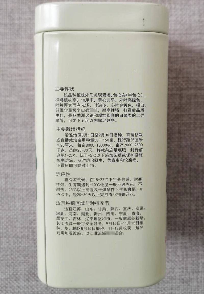 黄金花矮棵型半包心黄心乌塌菜种子耐寒