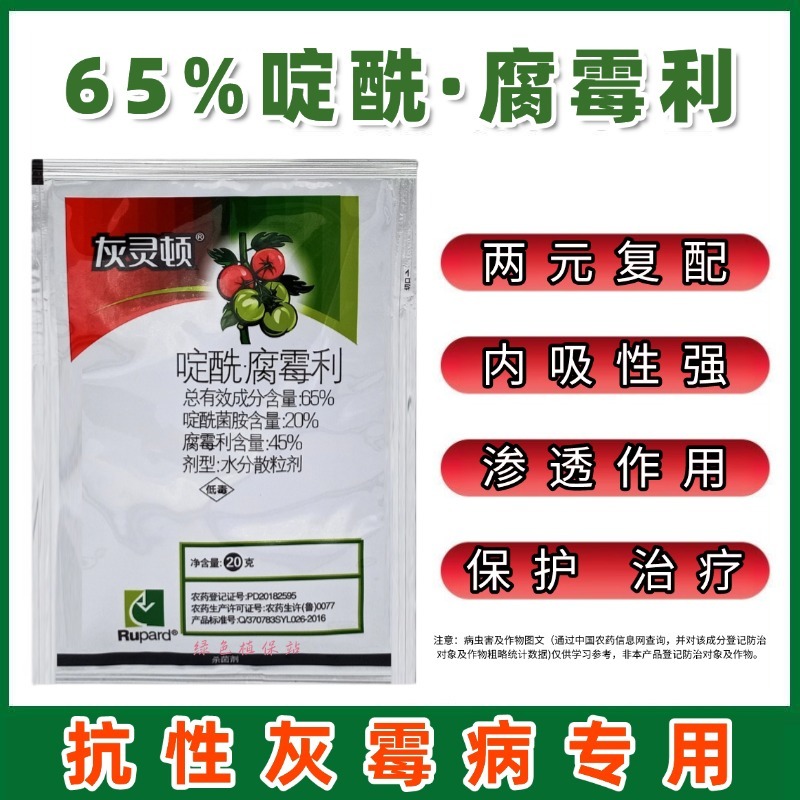 灰灵顿65%啶酰腐霉利啶酰菌胺腐霉利番茄灰霉病农药杀菌