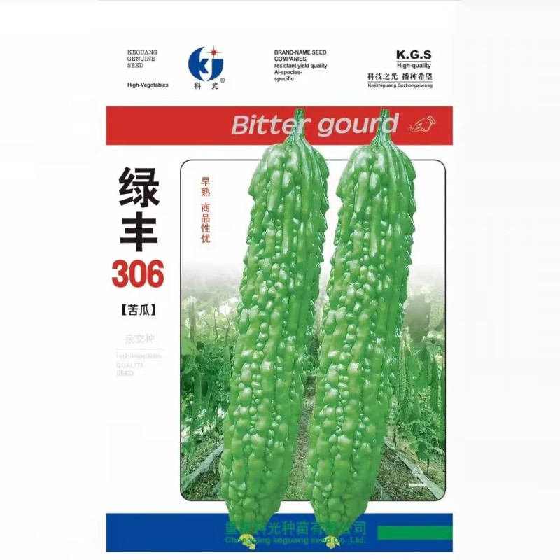 绿丰306苦瓜种子早熟耐热浅绿色瓜刺瘤江苦味适中