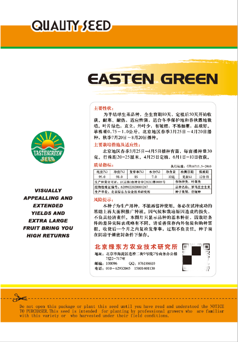 罗马直立生菜种子半结球生菜种子耐热耐寒不易抽苔