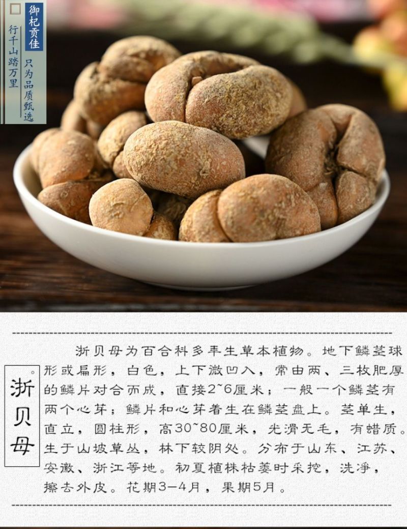 贝母特级非野生贝母新货无硫川贝个子川贝500克中药