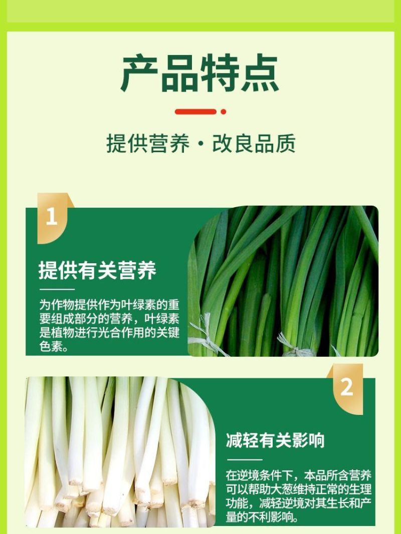 大葱宝宝中量元素水溶肥料控上促下生根壮苗提供营养增抗逆叶