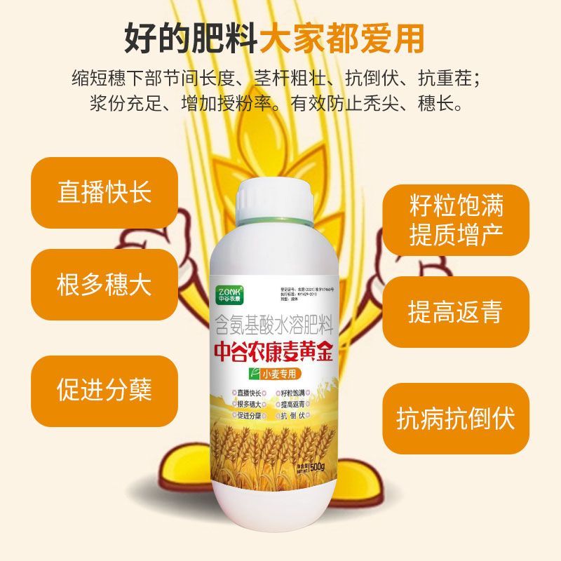 麦黄金小麦高产专用叶面肥增产颗粒大抗倒伏分蘖宝正品水溶肥