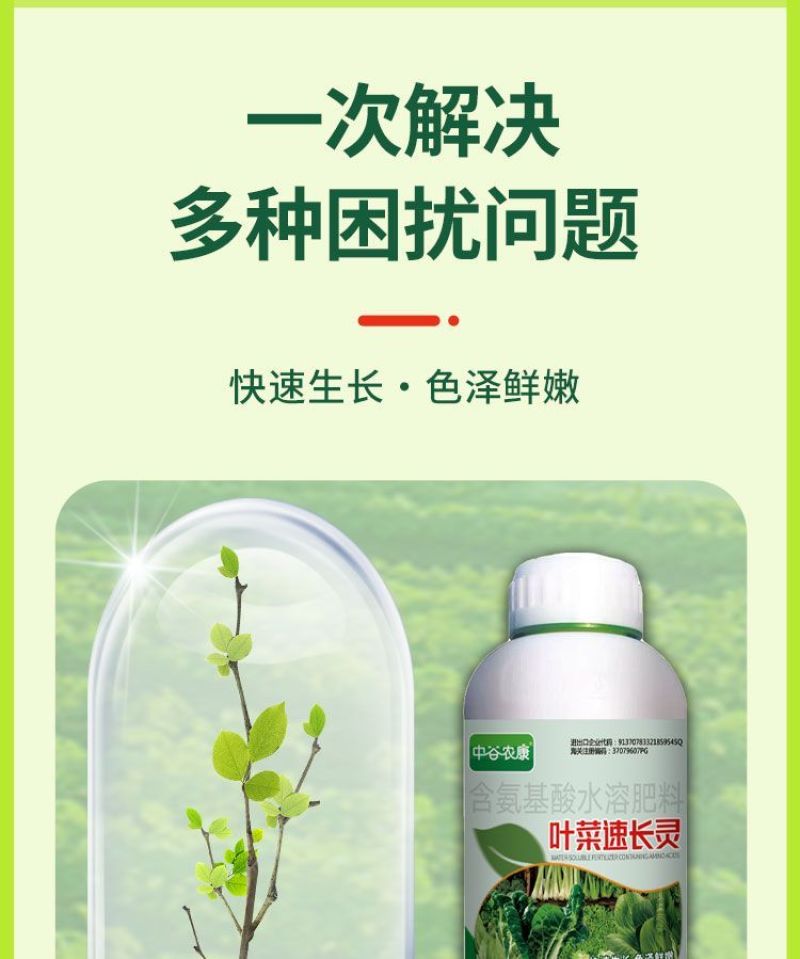 青菜专用肥料叶菜速长灵叶菜生长素蔬菜芹菜菠菜香菜黄叶药叶