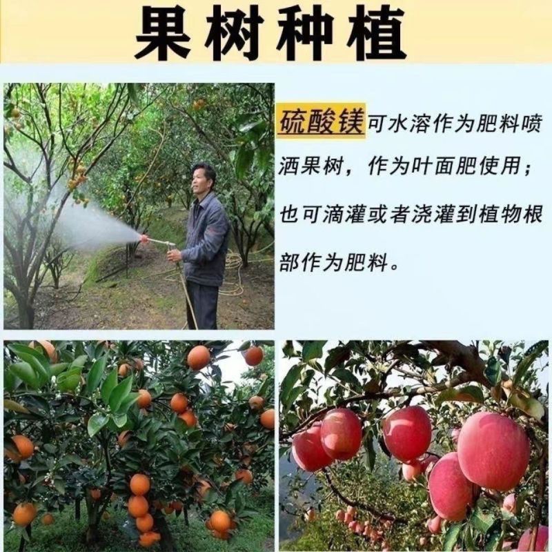 农用硫酸镁预防黄化病蔬菜果树园艺通用微量元素肥七水硫酸镁