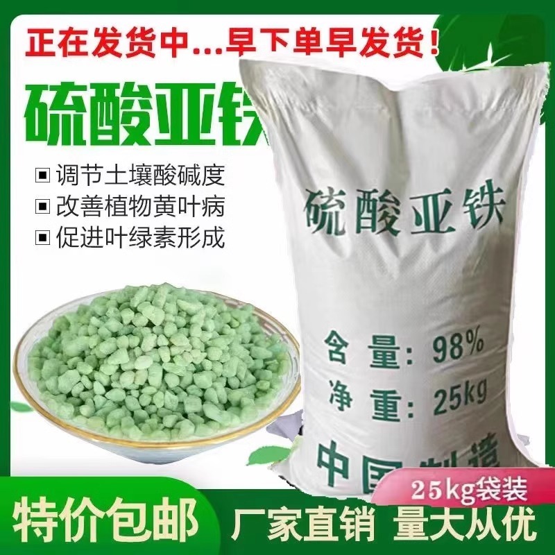 硫酸亚铁花用铁肥粉末粉绿黑矾花卉防治黄叶病虫叶面肥