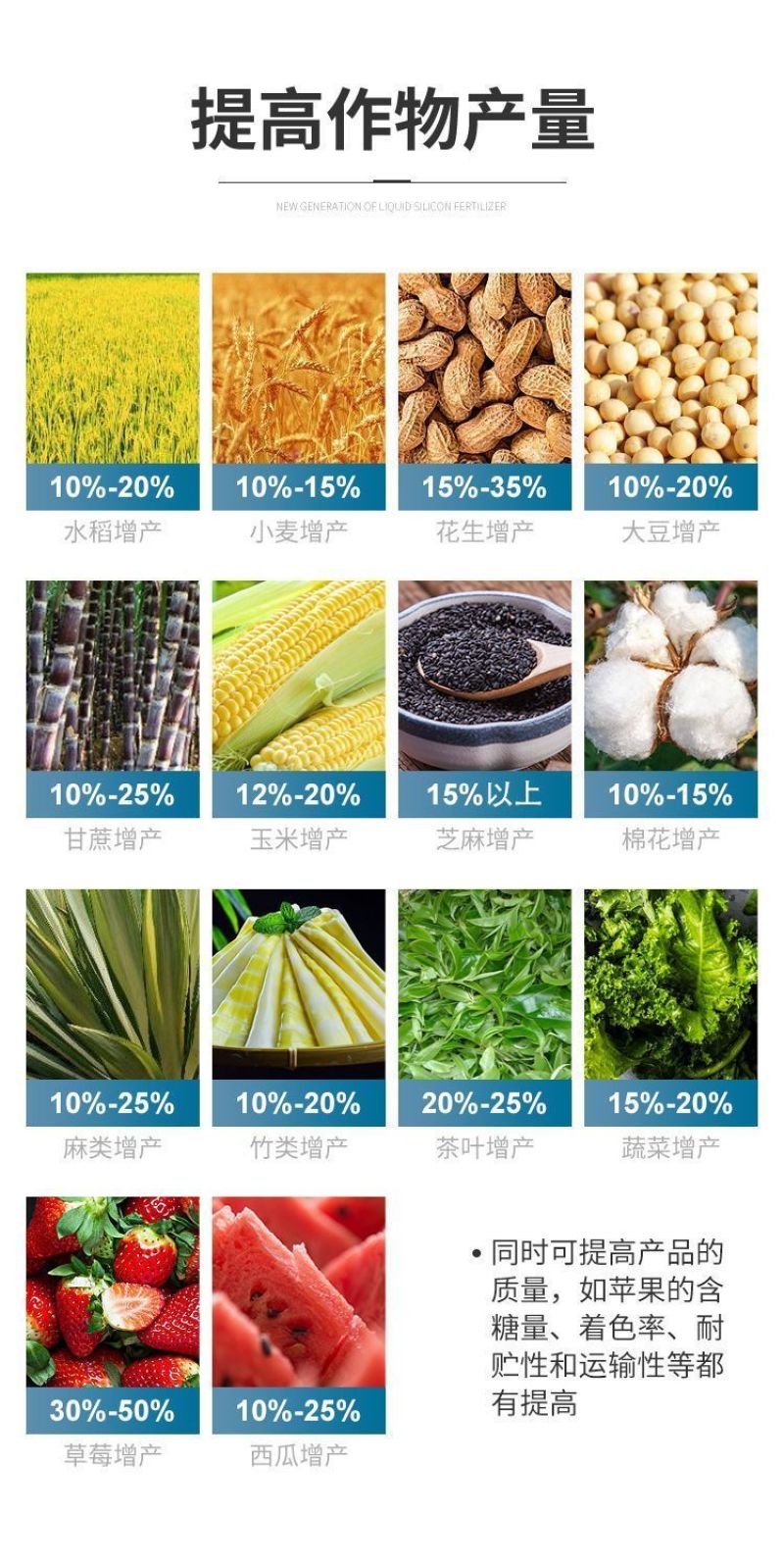 高硅高钾叶面肥水稻专用硅肥蔬菜果树膨果增产抗病抗倒伏浓缩