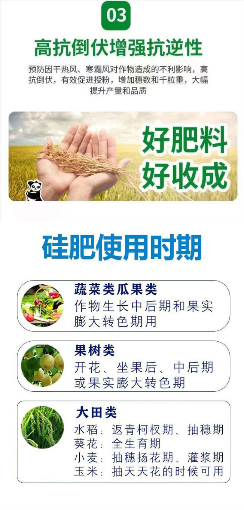 水稻抗倒伏中性流体硅肥增效液体硅肥叶面肥水稻果树蔬菜大田