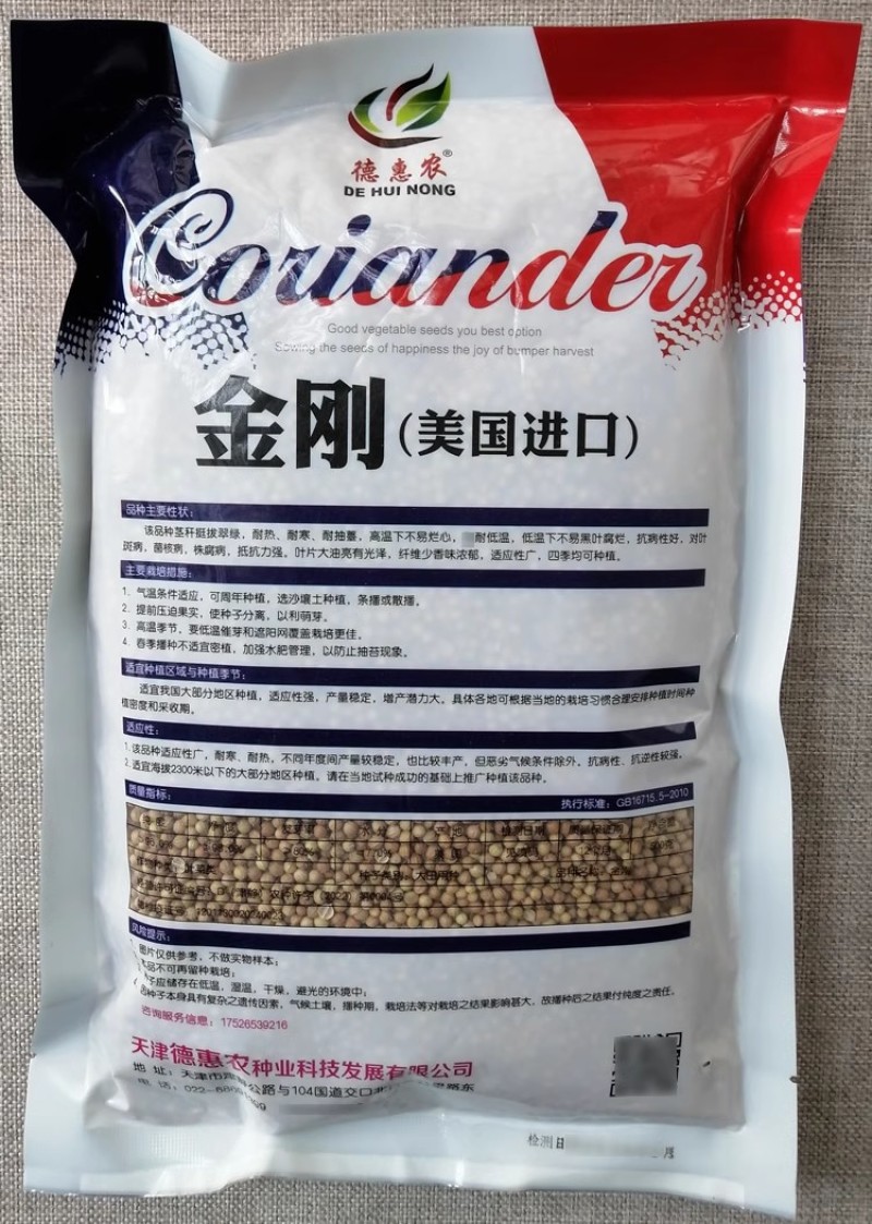 金刚美国进口香菜种子耐热耐寒耐抽苔大油亮香味浓郁