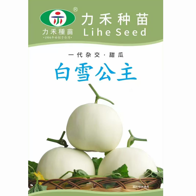 力禾白雪公主甜瓜种子果实梨形白皮白瓤香瓜种籽含糖量高水果
